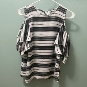 Elle top X-small cold shoulder top stripes
